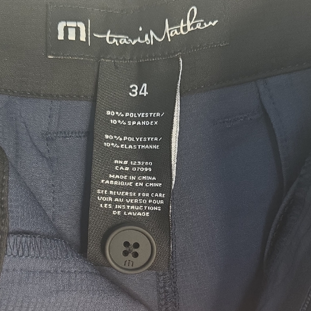 New Travis Mathew Dark Blue Flat Front Shorts Size 34 - Picture 6 of 8